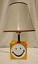 VINTAGE Mid-Century Happy Smiley Face Lamp Plastic  70s - Yellow VERY NICE picture