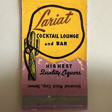 Vintage 1950s Lariat Cocktail Lounge Cheyenne Wyoming Matchbook Cover picture
