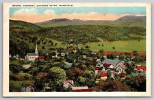 Stowe Resort. Gateway to Mt Mansfield.Vermont Vintage Postcard picture