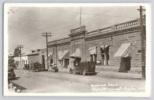 Postcard RPPC Photo Mexico Nogales Municipal Palace Street View Vintage Cars picture