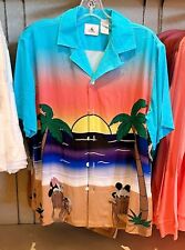 2024 Mickey Mouse Minnie Mouse Summer Woven Shirt Adult Medium NEW picture
