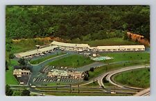 Hartford CT-Connecticut Aerial Carville's Motor Lodge Tour Bus Vintage Postcard picture