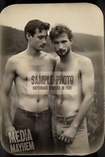 Two Shirtless Men Embracing In Love in Field Print 4x6 Gay Interest Photo #116 picture