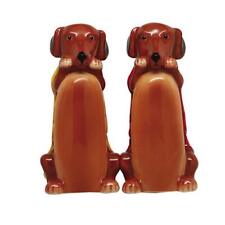 Hot Dogs Dachshund Ceramic Salt and Pepper Shaker Set picture