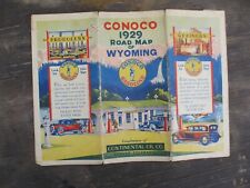 Vintage Old Rare 1929 WYOMING Conoco Minuteman Tourist Oil Gas Station Road Map picture
