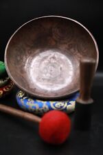 11-inch Tibetan Om Mane mantra with Buddha carved Singing Bowl picture
