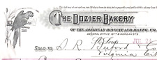 1891 The Dozier Bakery of American Biscuit Mfg Co PARROT Billhead ST LOUIS MO picture
