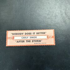 1 JUKEBOX TITLE STRIP Carly Simon Nobody Does It Better/After The Storm 45 picture