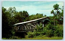 Postcard Richland Creek Covered Bridge, Bloomfield, Indiana F166 picture