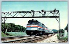 1980 Amtrak's Niagara Rainbow Train EMD F40PH #299, Palmyra New York Postcard picture