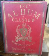 Antique Album of Glasgow Photo Book Scotland 1880 Foldout Map Engravings WL&Co picture
