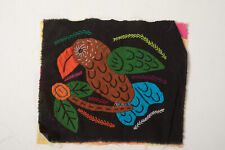 Peruvian Mola (P4R-1) Hand Stitched Textile (JSF6) Parrot Bird Black Small picture