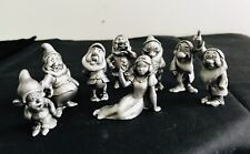 Set of Pewter Silver Disney Snow White & the Seven Dwarfs Dopey Doc Figurines picture