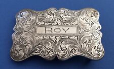 Vintage Rare Old Western American Sterling Morgan Smith Name ROY Belt Buckle picture