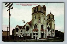 Spokane WA-Washington, First Methodist Episcopal Church, Vintage Postcard picture