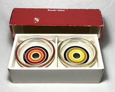 SASAKI (Pierre Cardin) ~ Vintage Set (2) Round Crystal LIDDED TRINKET BOXES picture