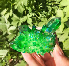 AAA Natural Healing Green Aura Crystal Titanium VUG Quartz Cluster Specimen picture