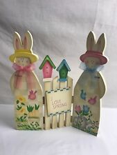 Easter Mr Mrs Country Rabbit Spring Wooden Handpainted I Love Spring picture