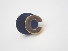 C Letter c Gold Tone Vintage Lapel Pin picture