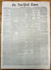 1862 NY Times newspaper with a DESCRIPTION of female CONFEDERATE SPY BELLE BOYD picture