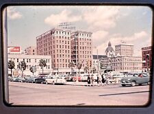 Tampa, Florida Streetscape with Hotel Hillsboro-  Kodachrome slide red border picture