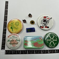 Vtg c 1970s Pinback Buttons & Pins Lot Of 9 Kansas & Other 15K9 picture