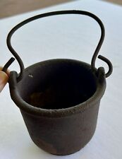 Antique Vtg Cast Iron Cauldron Glue Melting Smelting Pot Metal 3 1/2”Marked 4 picture