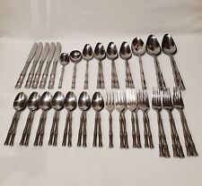 46 Pcs Towle Supreme Cutlery Bamboo Stainless Flatware With Serving Spoons Japan picture