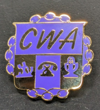 CWA Purple Gold Tone Union Lapel Pin Communication Workers of America Telephone picture