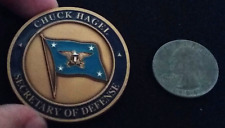 AUTHENTIC US SecDef Secretary of Defense Chuck Hagel Obama Admin Challenge Coin picture