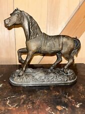 Vintage Waterbury BONNER Clock Mantle Topper Bronzed Spelter ? Horse Statue picture