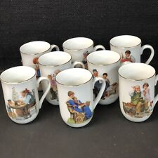 Vintage Norman Rockwell Museum Set of 8 Cups 1982 Original Box Never Displayed picture