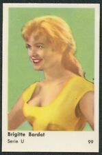 1959 BRIGITTE BARDOT TV & MUSIC STARS DUTCH GUM CARD SERIE U #99 EX/MT picture