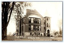 1914 High School Building Amboy Illinois IL RPPC Photo Posted Antique Postcard picture