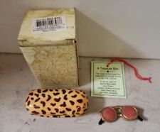 Limoge Style Trinket Box & Trinket Hinged Treasure Mini Leopard Sunglass Case  picture