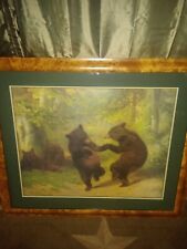 W. H. Beard Dancing Bears 38x32 Prof Framed Provo Art Center Ships Ups picture