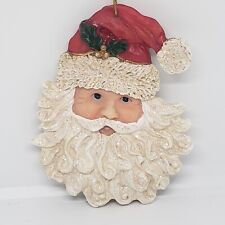 Vintage Santa Claus Double Sided Face Ornament Poly-Resin 4
