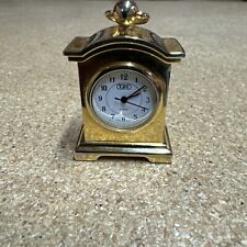Vintage Miniature Tozaj Mantle Clock Brass Tone - Needs Battery picture