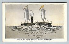 Fulton's Steamship Clermont Sketch, Vintage Postcard picture