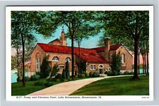 Bloomington IL-Illinois, Pump & Filtration Plant, Lake, Vintage Postcard picture
