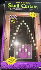 Fun World Halloween Glow in the Dark Beaded Skull Curtain Doorway Window Drape  picture