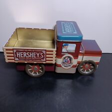 Vintage Hershey's Sweet Chocolate Tin Delivery Truck With Moving Wheels  picture