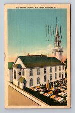 Newport RI-Rhode Island, Trinity Church, c1945 Antique Vintage Souvenir Postcard picture