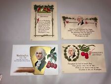 Lot of 4 Vintage George Washington's Birthday Antique Greeting Postcards picture