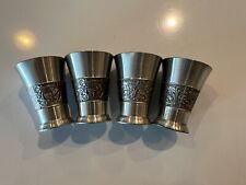 4 Vintage Antique BMF ZINN 95% Pewter Shot Glass Germany Made picture