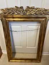 Antique Newcomb Style Carved GOLD GILT LARGE  PICTURE  FRAME 45”x33” (21.25x33.2 picture