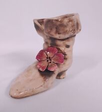 Vintage Nuova Capodimonte Old Boot With Pocelain Flowers Hand Painted Decor  picture