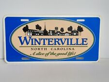 Winterville, North Carolina Vanity License Plate White Blue Plastic picture