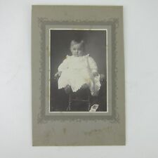 Cabinet Card Photograph Baby in White Sits Chair Finnell Gettysburg Ohio Antique picture