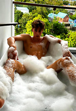Shirtless Male Hunk Taking Bubble Bath Jock Hot Dude PHOTO 4X6 H754 picture